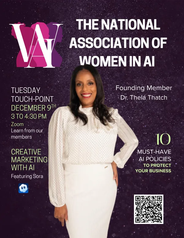 Tuesday Touchpoint - December 9, Creative Marketing with AI featuring Sora, with Founding Member Dr. Thela Thatch