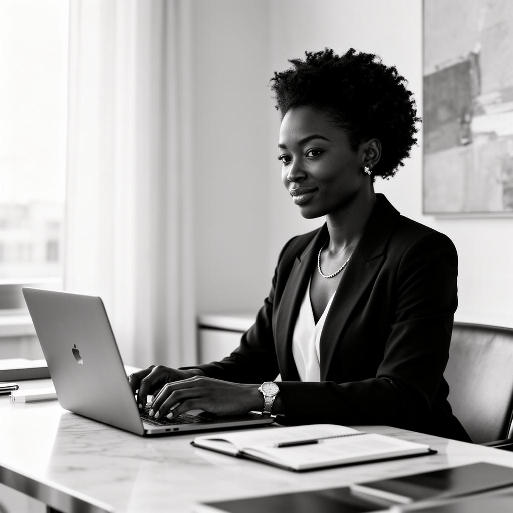 Woman entrepreneur at her desk