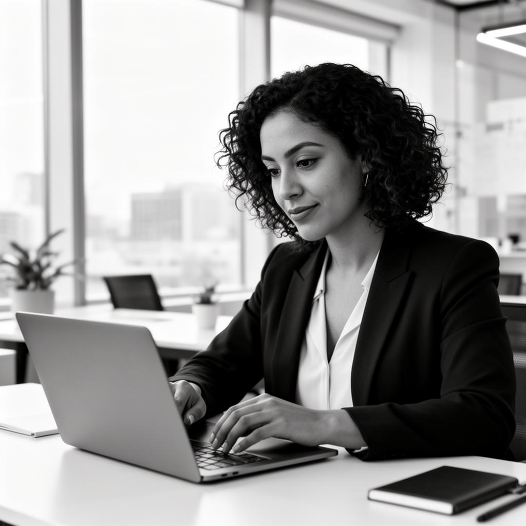 Professional woman learning AI tools
